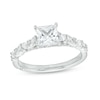 Thumbnail Image 0 of Monique Lhuillier Bliss 1.45 CT. T.W. Princess-Cut Diamond Alternating Shank Engagement Ring in 18K White Gold