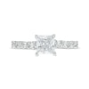 Thumbnail Image 3 of Monique Lhuillier Bliss 1.45 CT. T.W. Princess-Cut Diamond Alternating Shank Engagement Ring in 18K White Gold