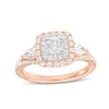 Thumbnail Image 0 of Monique Lhuillier Bliss 1.29 CT. T.W. Diamond Cushion-Shaped Double Frame Engagement Ring in 18K Rose Gold