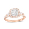 Thumbnail Image 1 of Monique Lhuillier Bliss 1.29 CT. T.W. Diamond Cushion-Shaped Double Frame Engagement Ring in 18K Rose Gold