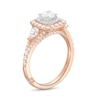 Thumbnail Image 2 of Monique Lhuillier Bliss 1.29 CT. T.W. Diamond Cushion-Shaped Double Frame Engagement Ring in 18K Rose Gold