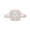 Thumbnail Image 3 of Monique Lhuillier Bliss 1.29 CT. T.W. Diamond Cushion-Shaped Double Frame Engagement Ring in 18K Rose Gold