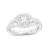 Thumbnail Image 0 of Monique Lhuillier Bliss 1.29 CT. T.W. Princess-Cut Diamond Double Frame Engagement Ring in 18K White Gold