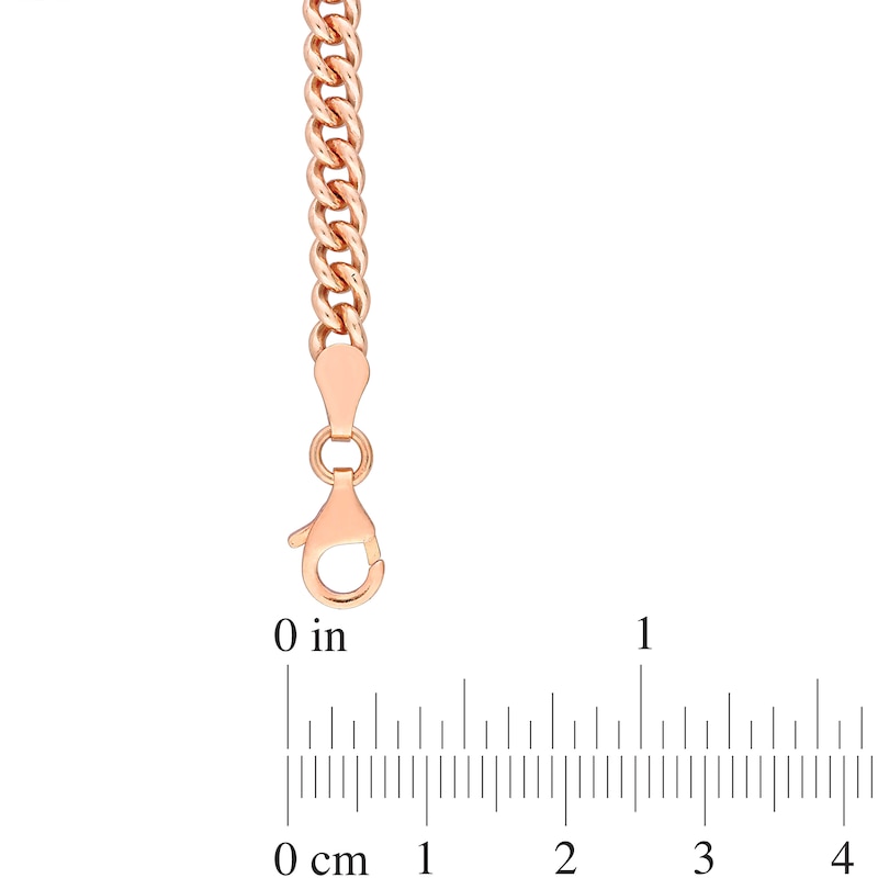 4.4mm Curb Chain Anklet in Sterling Silver with Rose-Tone Flash Plate - 9"