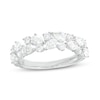 Thumbnail Image 0 of Monique Lhuillier Bliss 1.23 CT. T.W. Pear-Shaped and Round Diamond Vintage-Style Anniversary Band in 18K White Gold