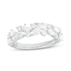 Thumbnail Image 1 of Monique Lhuillier Bliss 1.23 CT. T.W. Pear-Shaped and Round Diamond Vintage-Style Anniversary Band in 18K White Gold