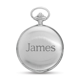 Men's Charles-Hubert Engravable Pocket Watch with White Dial (8 Lines)