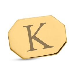 Men's Engravable Rectangular Octagon Tie Tack in 14K Gold (3 Initials)