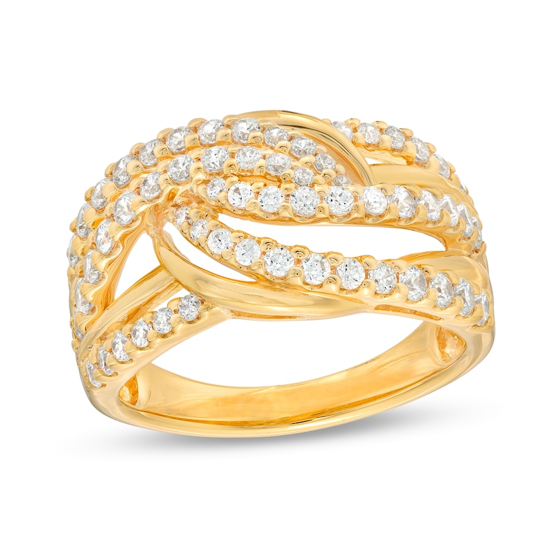 1.00 CT. T.W. Certified Lab-Created Diamond Multi-Row Bypass Ring in 14K Gold (F/SI2)|Peoples Jewellers