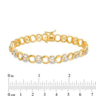2.01 CT. T.W. Certified Lab-Created Diamond Alternating Circle Link Bracelet in 14K Gold (F/SI2)