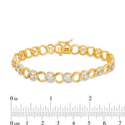 2.01 CT. T.W. Certified Lab-Created Diamond Alternating Circle Link Bracelet in 14K Gold (F/SI2)