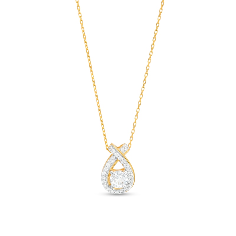 0.50 CT. T.W. Certified Lab-Created Diamond Teardrop Twist Pendant in 14K Gold (F/SI2)|Peoples Jewellers