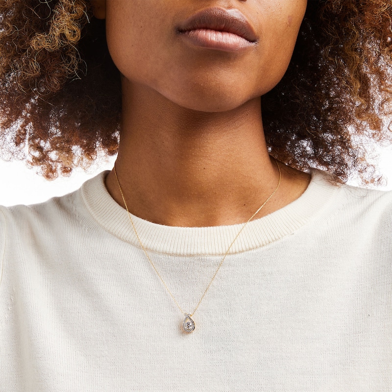 0.50 CT. T.W. Certified Lab-Created Diamond Teardrop Twist Pendant in 14K Gold (F/SI2)