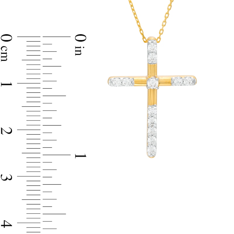 0.33 CT. T.W. Certified Lab-Created Diamond Cross Pendant in 14K Gold (F/SI2)