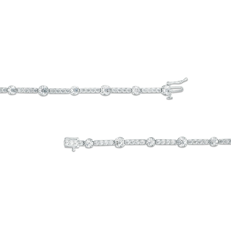 4.00 CT. T.W. Certified Lab-Created Diamond Alternating Line Bracelet in 14K White Gold (F/SI2)
