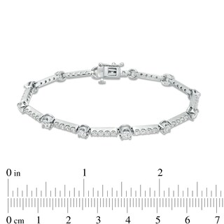 4.00 CT. T.W. Certified Lab-Created Diamond Alternating Line Bracelet in 14K White Gold (F/SI2)