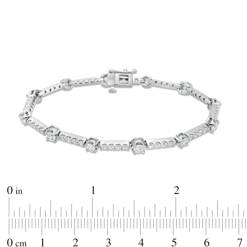4.00 CT. T.W. Certified Lab-Created Diamond Alternating Line Bracelet in 14K White Gold (F/SI2)