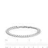 Thumbnail Image 4 of Men's 7.2mm Diamond-Cut Cuban Curb Chain Bracelet in Solid Sterling Silver  - 8.5"