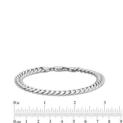 Men's 7.2mm Diamond-Cut Cuban Curb Chain Bracelet in Solid Sterling Silver  - 8.5"
