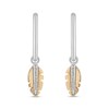 Thumbnail Image 2 of Enchanted Disney Pocahontas 0.085 CT. T.W. Diamond Feather Drop Earrings in Sterling Silver and 10K Gold