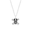 Thumbnail Image 1 of Disney Treasures Pirates of the Caribbean 0.145 CT. T.W. Black and White Diamond Skull Pendant in Sterling Silver – 20"