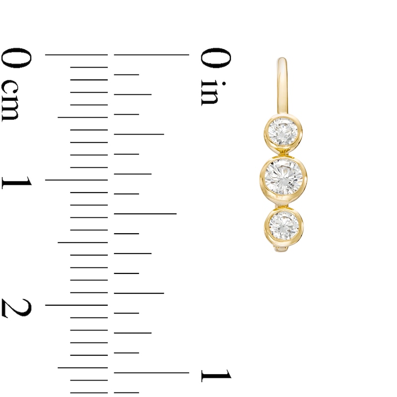 0.45 CT. T.W. Diamond Three Stone Drop Earrings in 10K Gold