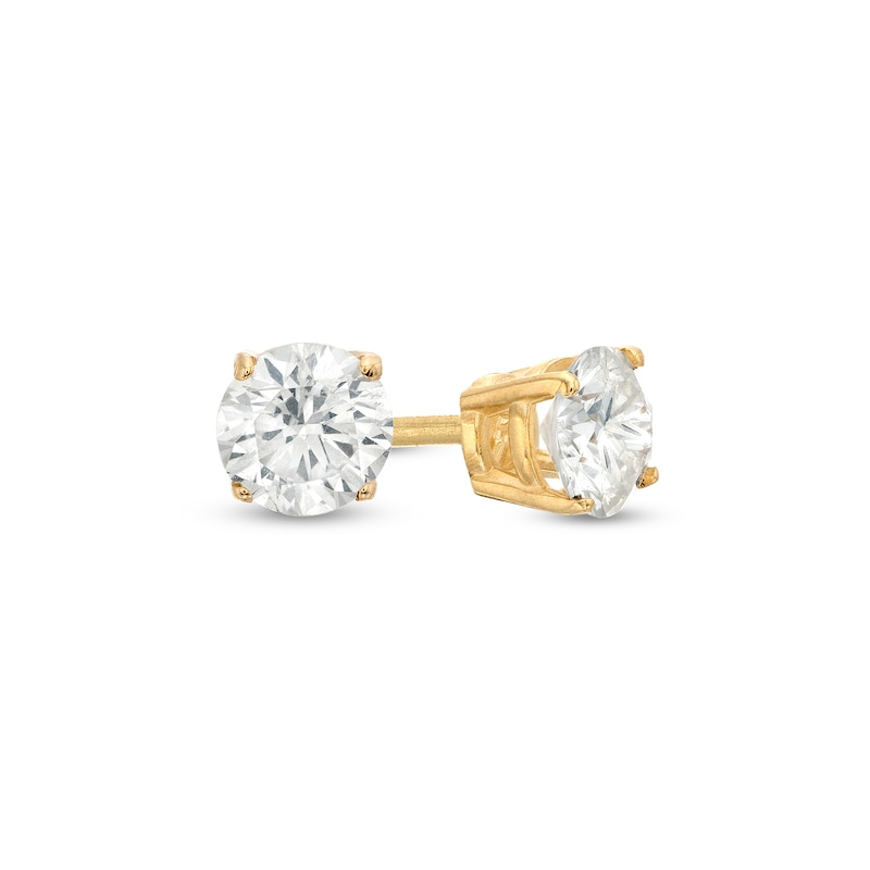 0.46 CT. T.W. Diamond Solitaire Stud Earrings in 10K Gold (I/I3)