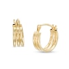 Thumbnail Image 1 of 11.0mm Triple Row Hoop Earrings in 14K Gold