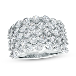 4.00 CT. T.W. Certified Lab-Grown Diamond Multi-Row Ring in 14K White Gold (F/SI2)