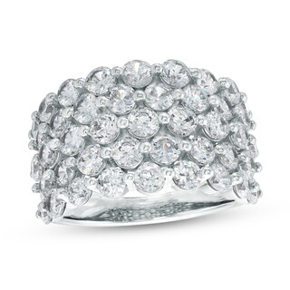 4.00 CT. T.W. Certified Lab-Created Diamond Multi-Row Ring in 14K White Gold (F/SI2)