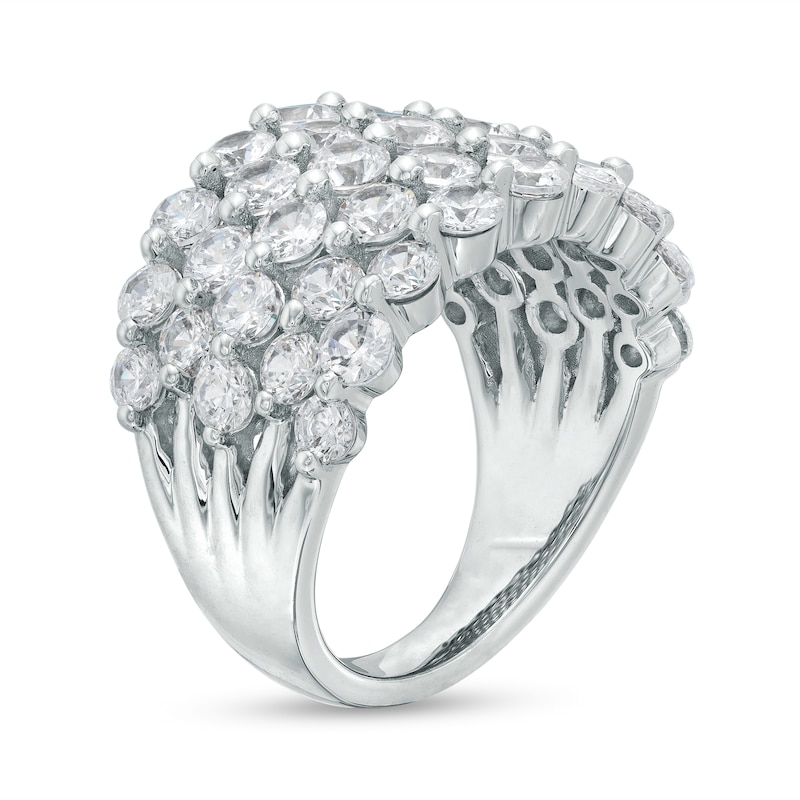 4.00 CT. T.W. Certified Lab-Created Diamond Multi-Row Ring in 14K White Gold (F/SI2)