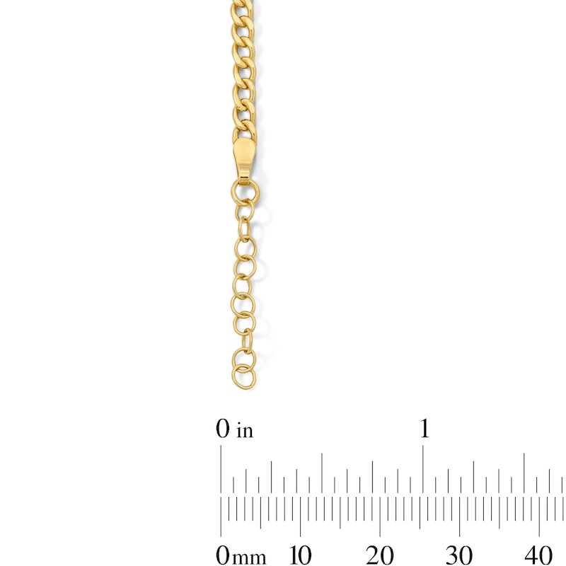 Main Image 2 of 3.0mm Curb Chain Anklet in Semi-Solid 10K Gold - 10"