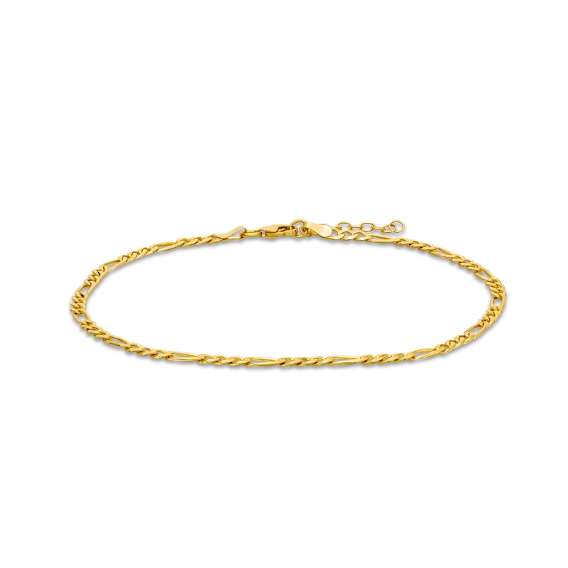 Main Image 1 of 3.0mm Figaro Chain Anklet in Solid 10K Gold - 10"