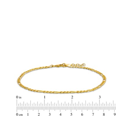 3.0mm Figaro Chain Anklet in Solid 10K Gold - 10"