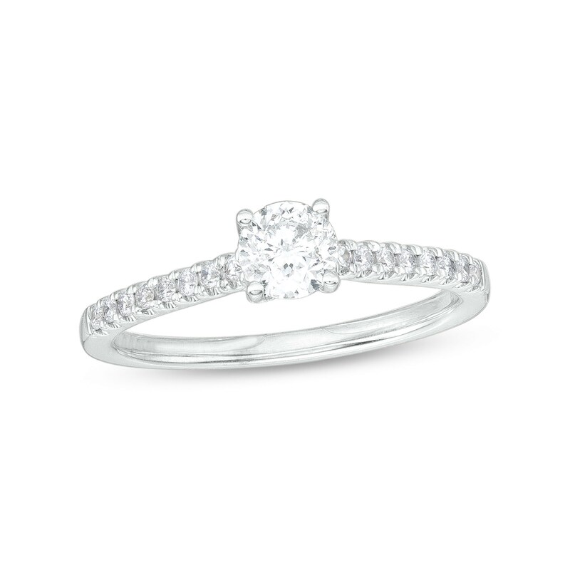 Celebration Infinite™ Canadian Certified Centre Diamond 0.69 CT. T.W. Engagement Ring in 14K White Gold (I/SI2)