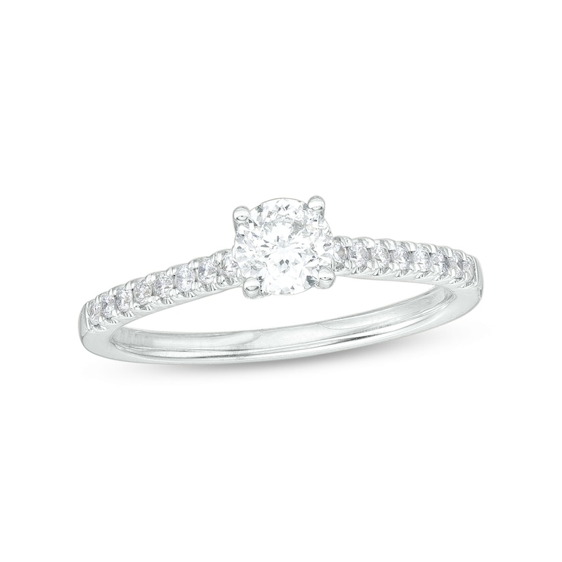 Celebration Infinite™ Canadian Certified Centre Diamond 0.69 CT. T.W. Engagement Ring in 14K White Gold (I/SI2)