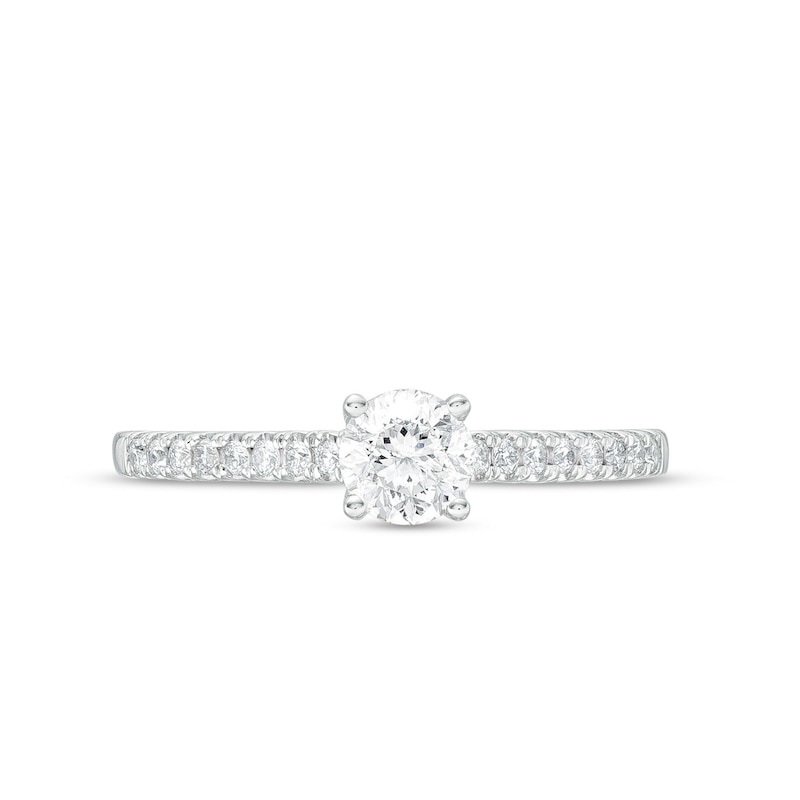 Celebration Infinite™ Canadian Certified Centre Diamond 0.69 CT. T.W. Engagement Ring in 14K White Gold (I/SI2)