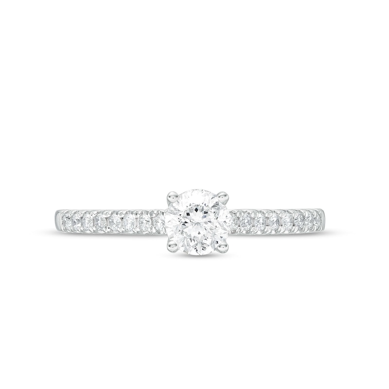 Celebration Infinite™ Canadian Certified Centre Diamond CT. T.W. Engagement Ring in 14K White Gold (I/SI2)|Peoples Jewellers