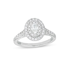 Celebration Infinite™ Canadian Ceritifed Oval Centre Diamond 0.95 CT. T.W. Frame Engagement Ring in 14K White Gold