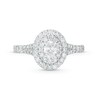 Thumbnail Image 4 of Celebration Infinite™ Canadian Ceritifed Oval Centre Certified Diamond 0.95 CT. T.W. Frame Engagement Ring in 14K White Gold