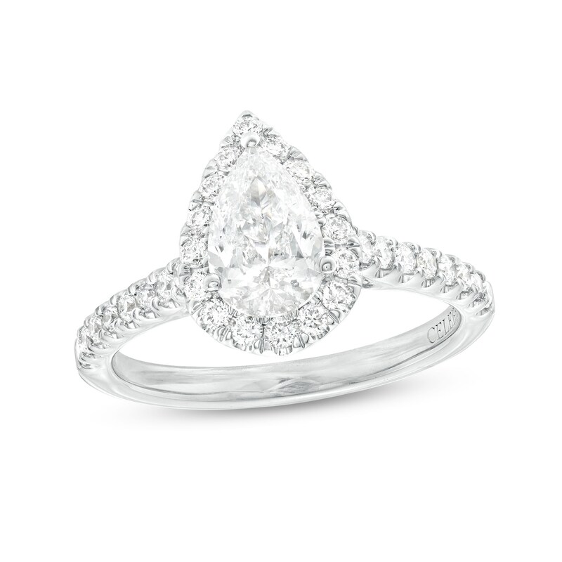 Main Image 1 of Celebration Infinite™ Canadian Certified Pear-Shaped Centre Diamond 1.45 CT. T.W. Engagement Ring in 14K White Gold