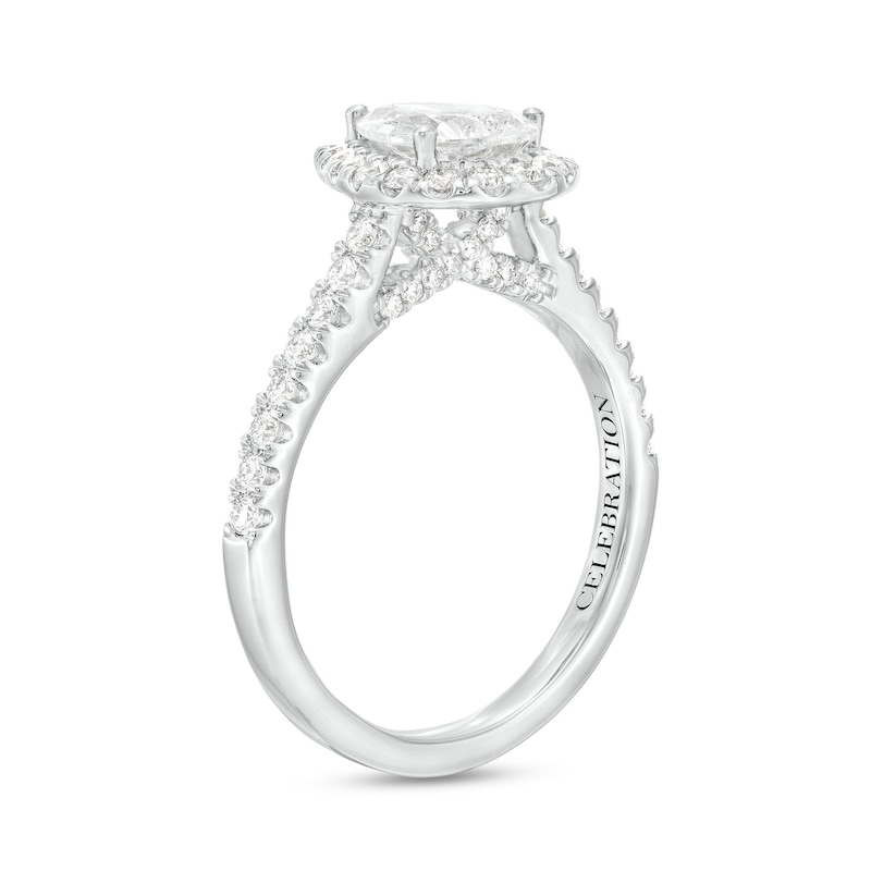 Main Image 3 of Celebration Infinite™ Canadian Certified Pear-Shaped Centre Diamond 1.45 CT. T.W. Engagement Ring in 14K White Gold