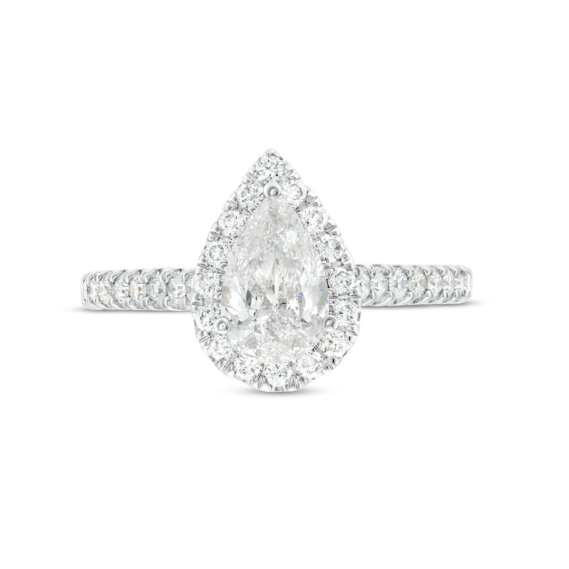 Main Image 4 of Celebration Infinite™ Canadian Certified Pear-Shaped Centre Diamond 1.45 CT. T.W. Engagement Ring in 14K White Gold