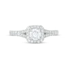 Celebration Infinite™ Canadian Certified Centre Diamond 0.95 CT. T.W. Cushion Frame Engagement Ring in 14K White Gold