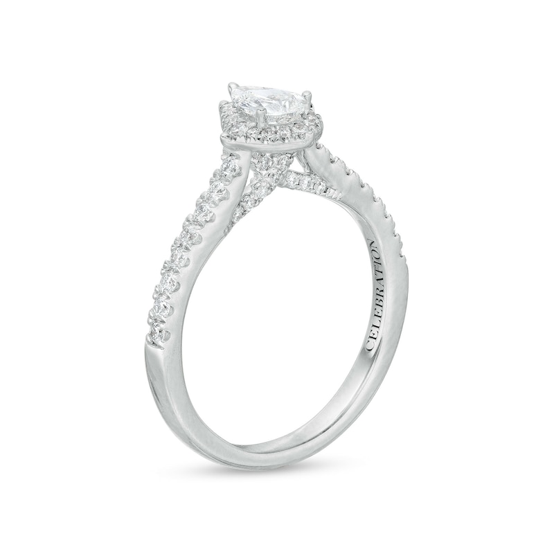 Celebration Infinite™ Canadian Certified Pear-Shaped Centre Diamond 0.69 CT. T.W. Engagement Ring in 14K White Gold