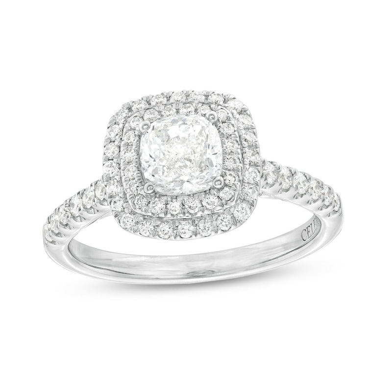 Main Image 1 of Celebration Infinite™ Canadian Certified Cushion-Cut Centre Diamond 1.45 CT. T.W. Engagement Ring in 14K White Gold