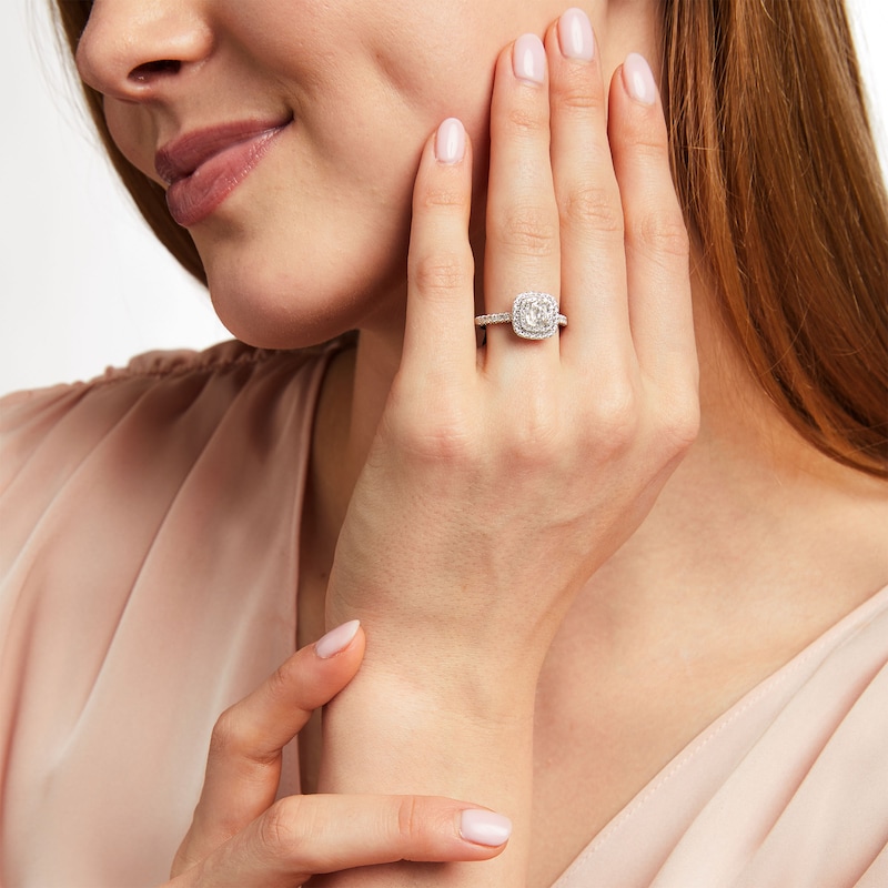 Main Image 2 of Celebration Infinite™ Canadian Certified Cushion-Cut Centre Diamond 1.45 CT. T.W. Engagement Ring in 14K White Gold