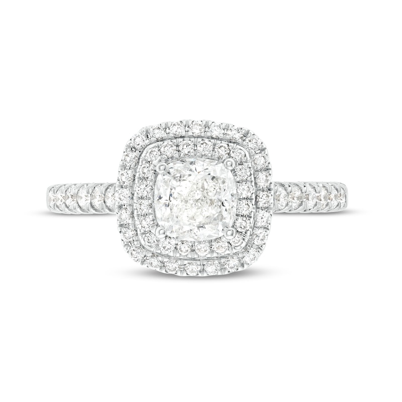 Main Image 4 of Celebration Infinite™ Canadian Certified Cushion-Cut Centre Diamond 1.45 CT. T.W. Engagement Ring in 14K White Gold