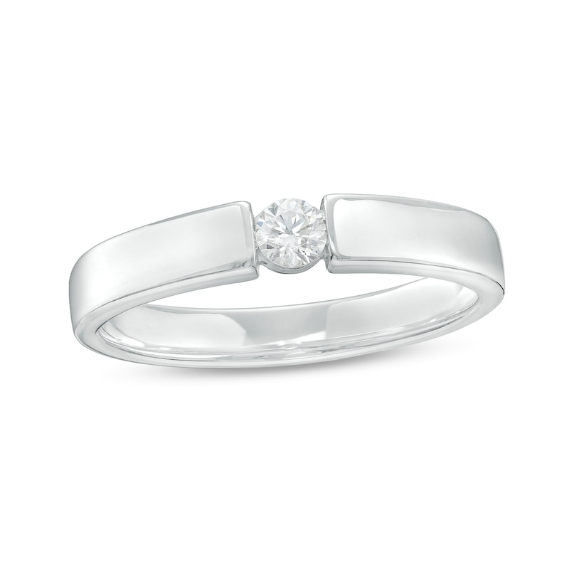 0.23 CT. Diamond Solitaire Wedding Band in 10K White Gold