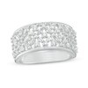 Thumbnail Image 1 of 0.95 CT. T.W. Baguette and Round Diamond Lattice Anniversary Band in 10K White Gold